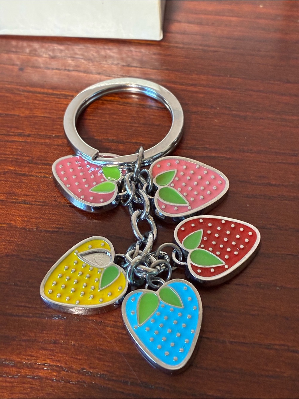 Coach Multi-Color Strawberry Charm Keychain